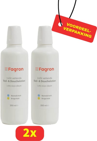 Fagron Licht Vettende Bad- en Doucheolie - Normale tot Droge Huid - 2 x 250ml - Voordeelverpakking