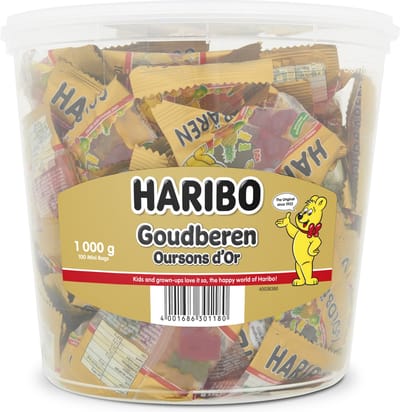 Haribo Goudberen - snoep in fruitsmaken - uitdelen - 100 stuks silo