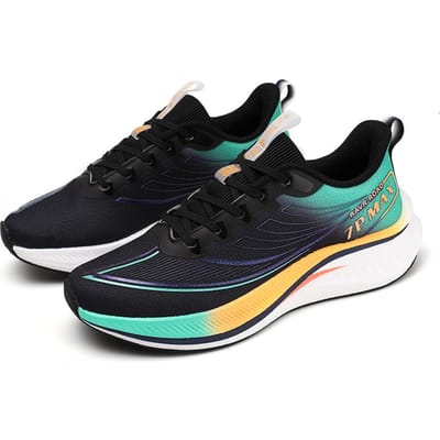 Heren Outdoor Comfort All-match Ademende Hardloopschoenen Professionele Popcorn Koolstofplaat Race Schoen Casual Sneakers 44 zwart