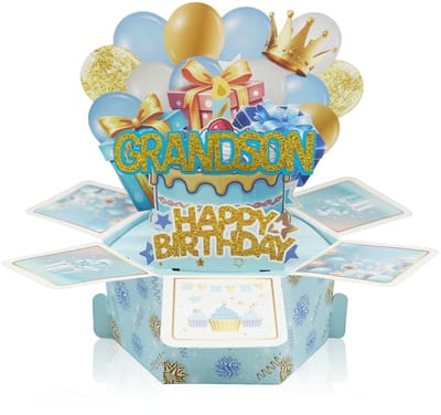 Cosensi- Verjaardagskaart 3D - Opvouwbare Doos - Notitiekaart met Envelop - Ballondecoratie - Persoonlijke Berichten - Miniatuurfeestje - Feestkaart
