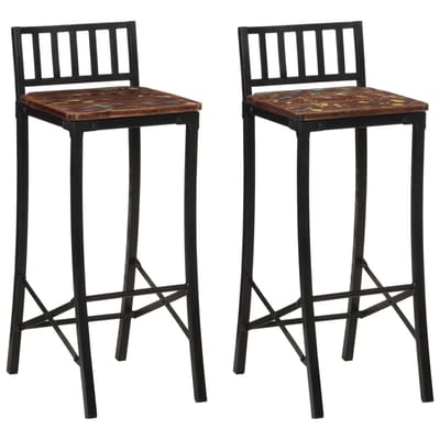 vidaXL - Barstoelen - 2 - st - massief - gerecycled - hout