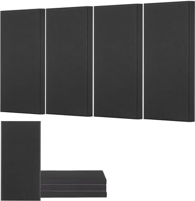 Akoestische panelen - Geluidsabsorberende wandpanelen set van 4 - Zelfklevend - Glasvezel - Formaat 60×30×5 cm - Voor studio, kantoor, vergaderruimte, thuisbioscoop - Zwart