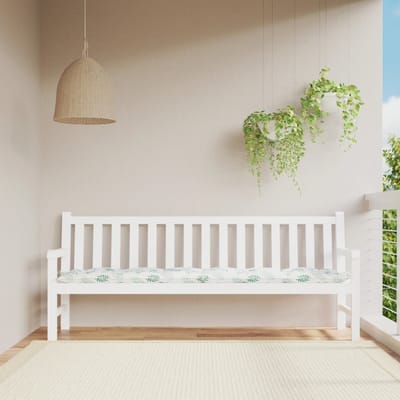 vidaXL - Tuinbankkussen - bladpatroon - 200x50x7 - cm - stof