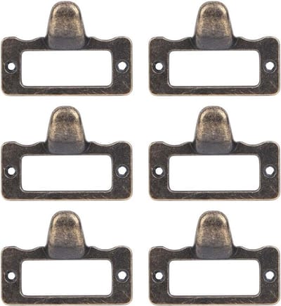 Antieke Bronzen Ladeknoppen - 6 Stuks Handgrepen voor Bestanden, Medicijnkast en Labelhouders