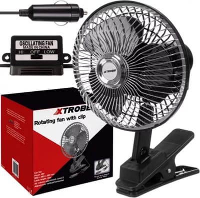 Autoventilator - 12 Volt - met Clip - Oscillerend - Vrachtwagen Ventilator Met Aanstekerplug