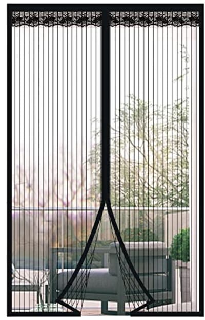 Magnetisch vliegengaas deur muggenwerend deurgordijn met magnetische sluiting zonder boren voor balkondeur, kelderdeur, terrasdeur (zwart, 120 x 240 cm)