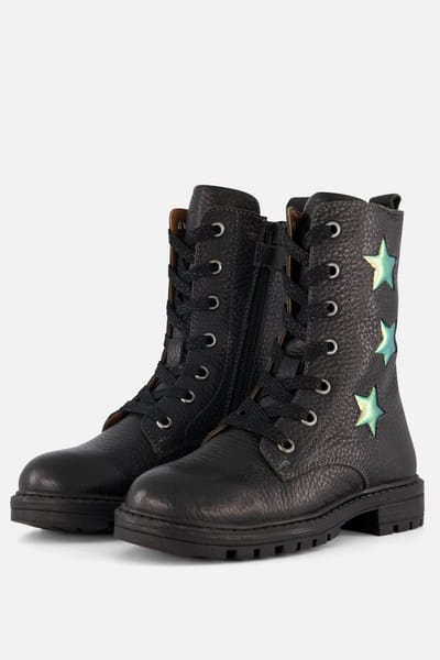 Muyters Veterboots zwart Leer - Maat 27 - Kinderschoenen
