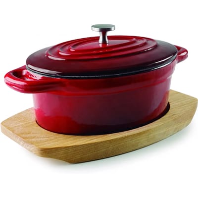 Ovale braadpan met deksel Lacor Magma 13x10 cm