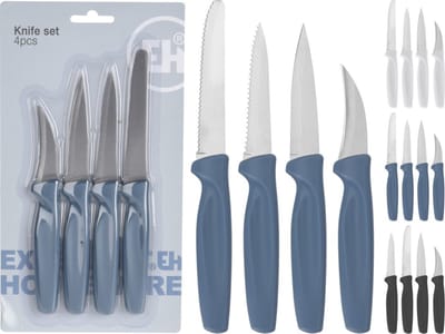 Excellent Houseware 4-Delige Set Keukenmesjes Assorti