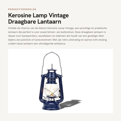 Dailygoods- Kerosine Lantaarn Retro - Stormlantaarn - Petroleum Lamp - Draagbaar - Buitenverlichting - Decoratief voor Slaapkamer/Woonkamer - Petroleumlamp