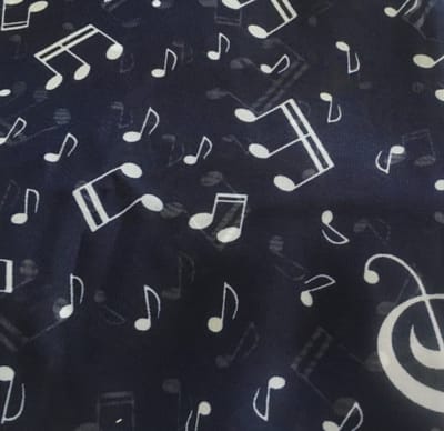 Sjaal-Blauw-Muzieknoten 140x 45 cm - Charme Bijoux