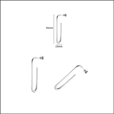 Aramat Jewels | Oorbellen | Stalen Rechthoekige Oorbellen | Zilverkleurig | |2mm | Staal | Volwassenen | Verkleurd niet