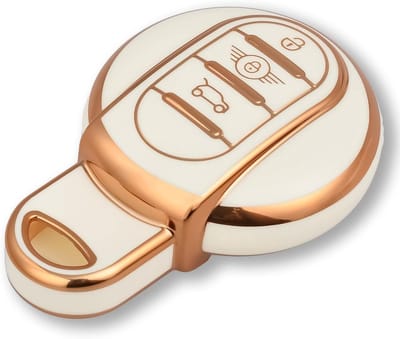 Sleutelhoes voor BMW Mini Cooper - Beschermende Car Key Case met 3 Knoppen en Sleutelhanger - Geschikt voor F54, F55, F56, F57, F60, R56, R57, R58, R59 Cabrio, Clubman, Countryman