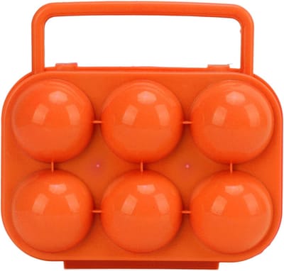 Eierbox 6 Roosters - Eierhouder Koffer - Veilig Vervoer Eieren - Compact Ontwerp - 14x10x7 cm - Oranje