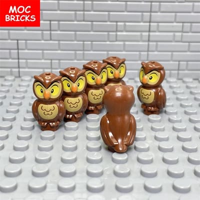 6 pièces/lot Briques MOC Hibou Oiseau Animaux ZOO Bloc de Construction Éducatif 21333pb03 6288362 Figurine Jouets Idéal Pour Enfants cadeaux
