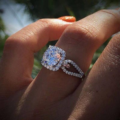 Trouwverlovingsring voor Dames Meisjes 925 Zilveren Ring Vierkante Accessoire Zirkonia Ring met Steen Sieraden Groothandel 7