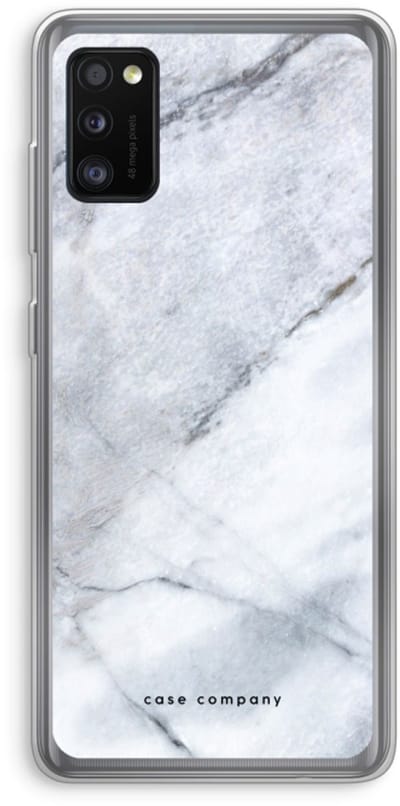 Case Company® - Hoesje geschikt voor Samsung Galaxy A41 hoesje - Witte marmer - Soft Cover Telefoonhoesje - Bescherming aan alle Kanten en Schermrand