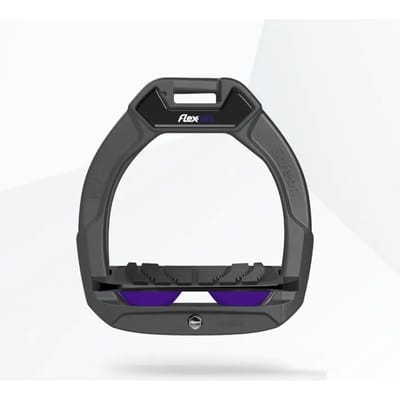 Veiligheidsstijgers voor het paardrijden Schuin Grip Antraciet/Zwart/Paarse kind Flex-On Safe-On