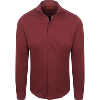 Suitable Sorona Overhemd Wine Rood - Maat 38 - Heren - Overhemden Formeel