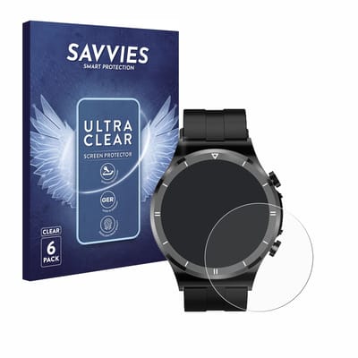 Savvies - Screenprotector voor Sanorum Smartwatch 1.39" - Folie Beschermfolie transparant 6 Stuks