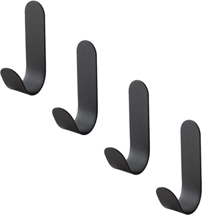 4 stuks zelfklevende wandhaken, roestvrij staal, handdoekhaken, zonder boren, garderobehaken, zelfklevende wandhaken om op te hangen, voor handdoeksleutels, J-vormige haak met nagelvrije lijm