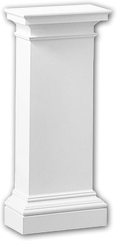 Halve Zuil Sokkel - Decoratieve Pilaar - Interieur Decoratie - Dorische Stijl - 65x30x15 cm - Wit