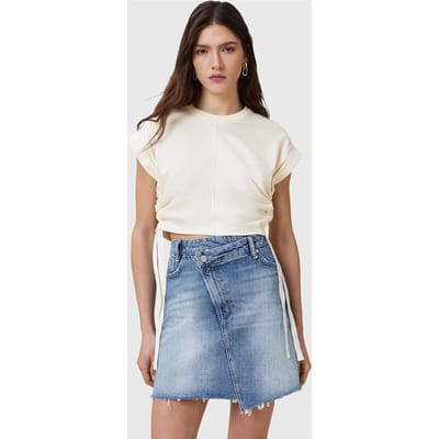 AllSaints Mira Satin Tee Tofu White Taglia: M | Maglie Sportivi Outlet | Donna | Bianco