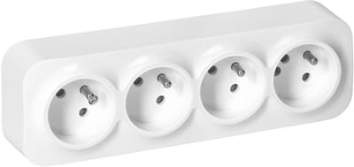 Viervoudige Stopcontacten Type E - Opbouw Stopcontact IP20 voor Veilige Stroomvoorziening
