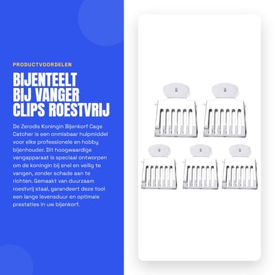 Dailygoods- Bijenvanger Roestvrij Staal - Imker Gereedschap - 5 Stuks - Afmetingen 5x1.8x7 cm - Opening 11 mm - Duurzaam en Handig