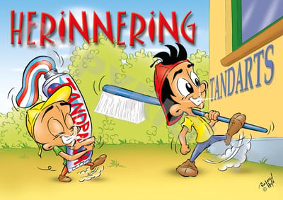 Oproepkaart - HERINNERING TANDARTS - Cartoon 'Grote tandenborstel' - 50 stuks