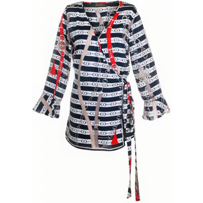Mucho Gusto Blouse Phuket Nautical Navy, White Maat: XS | Blouses Outlet | Dames | Blauw