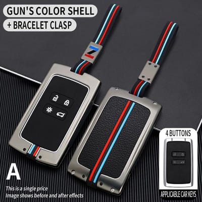 Autosleutelhoes Sleuteltas Fob Voor Renault Koleos Kadjar Scenic Megane Sandero Espace Clio Captur Kangoo Laguna Talisman Twingo gray