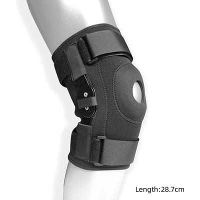 Scharnierende kniebrace met band aan de zijkant, patellastabilisatoren voor bescherming, pijnverlichting bij artritis en meniscusscheuren XL