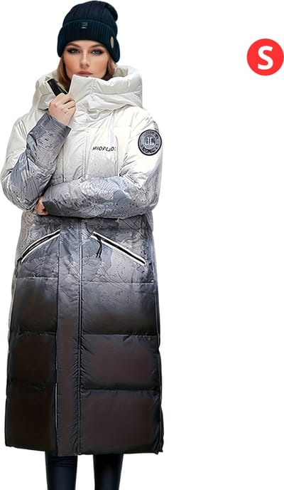 Livano Winterjas - Dames - Parka Winterjas - Winter - Volwassen - Lange Jas Dames - Zwart - Wit - Maat S