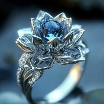 Bague de Fête Unique Fleur Saphir Vintage Élégante unique Zircon ajouré tendance pour femmes Exquis accessoires de mariage Cadeau 6