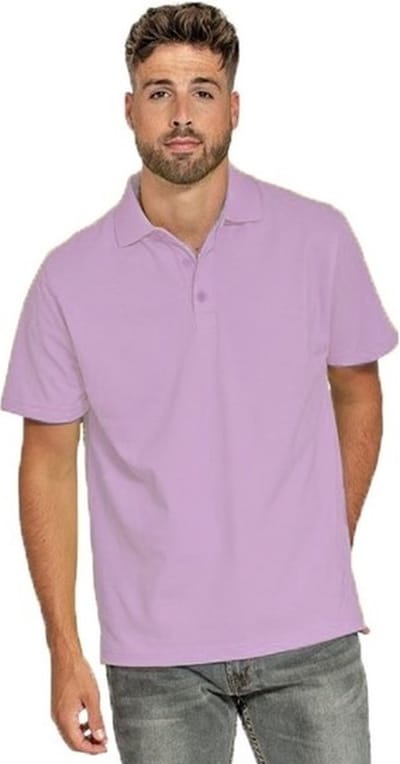 Lemon & Soda Heren basic poloshirt - lila paars - korte mouw - katoen - 220 gram XL