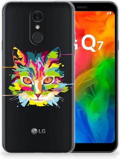 LG Q7 Telefoonhoesje met Naam Cat Color