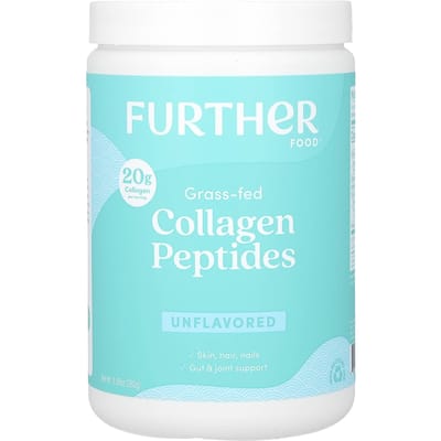 Further Food, Peptides de collagène de vaches nourries à l'herbe, sans saveur, 9,88 oz (280 grammes)