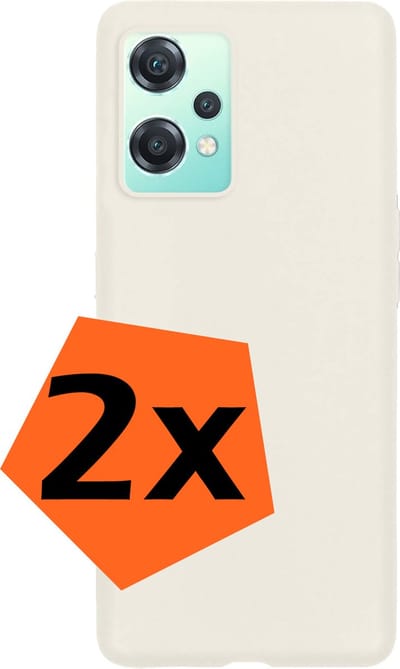 Hoes - 2 Stuks - Geschikt voor OnePlus Nord CE 2 Lite - Sterk & Shockproof - Case Siliconen - Back Cover - Telefoon Hoes - Wit