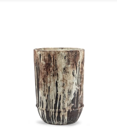 Serax Bloempot-Plantenbak Dune Kelly Wearstler Wit-Donker Bruin D 38 cm H 56 cm