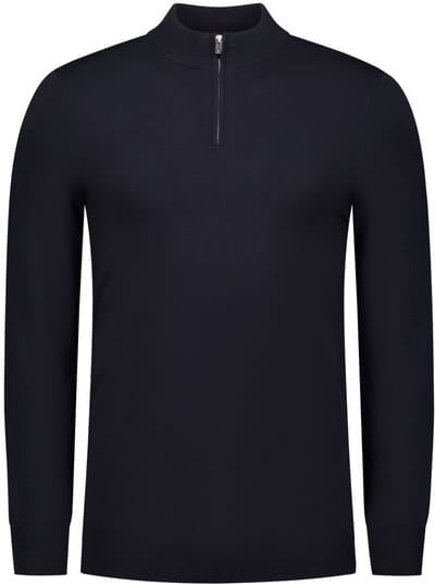 PURE PATH Essential Knitwear Halfzip Sweater Truien & Vesten Heren - Sweater - Hoodie - Vest- Donkerblauw - Maat M