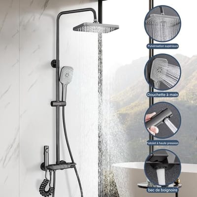 Douche met aanraakbediening,Douche Set Badkamer Warm Koud Mixer Douche Systeem Muurbevestiging SPA Neerslag Bad Kraan Moderne Luxe Piano Torneiras