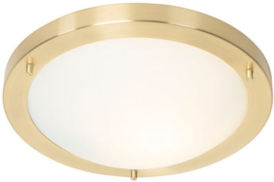 QAZQA yuma - Moderne Plafondlamp voor buiten - 1 lichts - Ø 31 cm - Goud/messing - Buitenverlichting