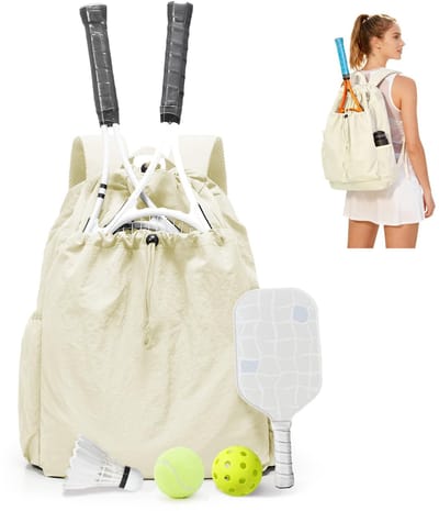 Dailygoods- Tennisrugzak Grote Opbergcapaciteit - Geschikt voor 1/2 Rackets - Elastisch Vak - Waterflesvak - Unisex Sporttas - Afmetingen 33x17x51 cm
