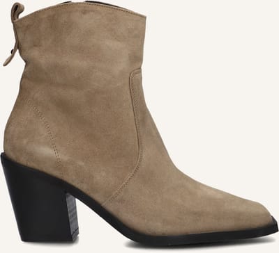 BLASZ 14 Enkellaarsjes - Enkelboots met rits - Dames - Taupe - Maat 41
