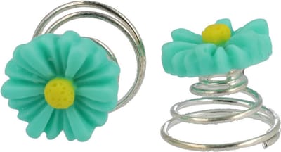Haarsoires Haarspeld Curlies 1.2cm - Bloem Margriet - Blauw - Set van 2 - Haarspiralen - Haarversiering voor Opsteekkapsels