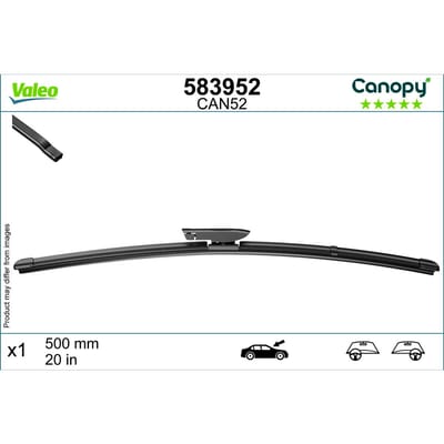 Wisserblad VALEO Canopy 583952, 500mm, Voor, 1 Stuk