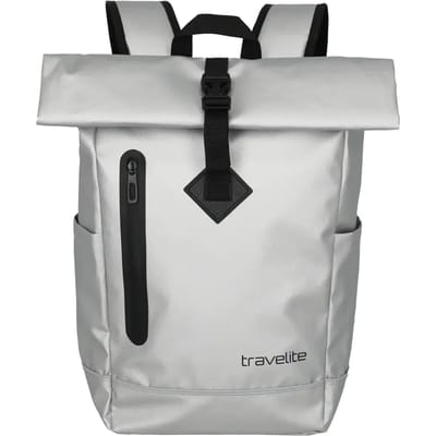 travelite Vrije tijd rugzak Rugzak Basics Roll-Up Backpack Plane 19L Silver Zilverkleurig