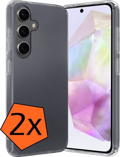 Hoes - 2 Stuks - Geschikt voor Samsung Galaxy A35 - Sterk & Shockproof - Case Siliconen - Back Cover - Telefoon Hoes - Transparant