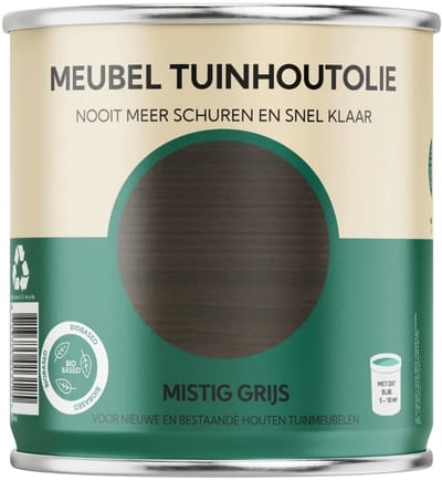 Meubel Tuinhoutolie - mistig grijs - teak olie - biobased - 750 ml